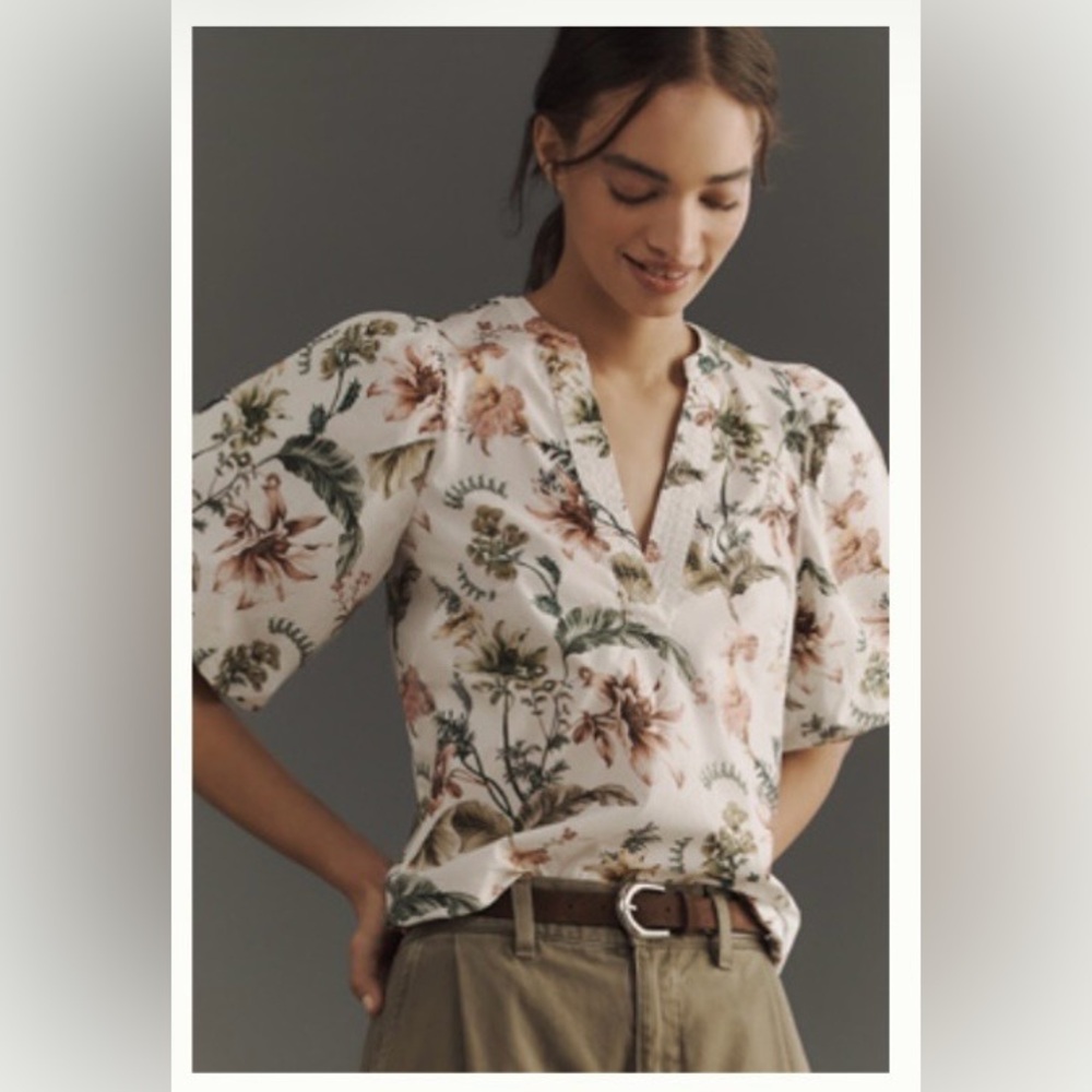 Floral Puff Sleeve Blouse